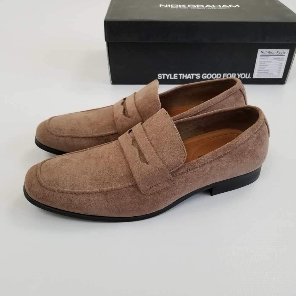 Nick Graham Faux Suede Penny Loafers Shoes 10M NIB - Picture 2 of 9
